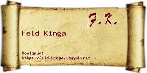 Feld Kinga névjegykártya